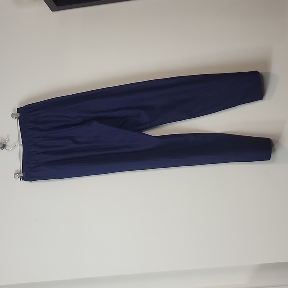 ALLISON DALEY Blue Jordanie Crinkle Pull-on Straight Leg Pants - Picture 7 of 11